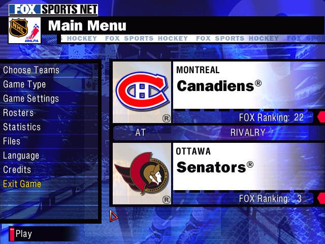 NHL Championship 2000 screenshot 5 for Playstation